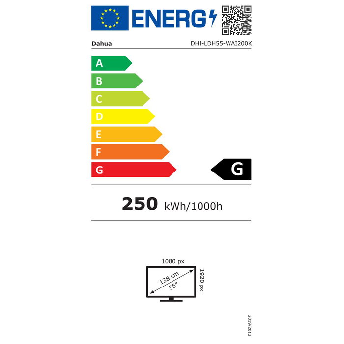 Dahua DHI-LDH55-WAI200K Pantalla de Señalización Digital 55 pulg, 3000 nits, Android 11