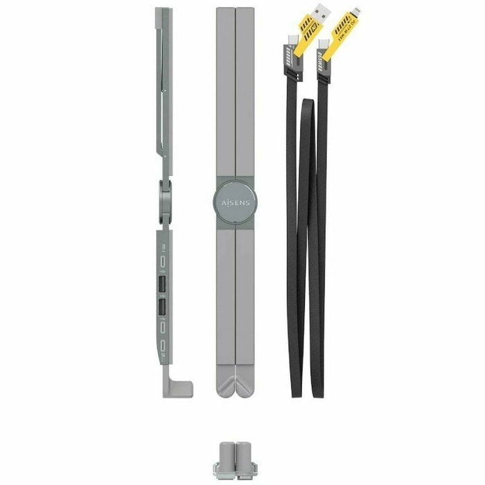 Aisens Soporte de Sobremesa Ajustable con Docking USB-C 4 en 1, Gris Aisens Soporte de Sobremesa Ajustable con Docking USB-C 4 en 1, Gris