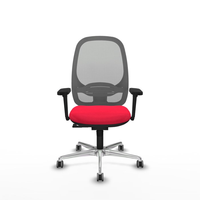 PIQUERAS Y CRESPO Silla de oficina Cilanco con mecanismo Sincro, Tela Roja y Malla Gris