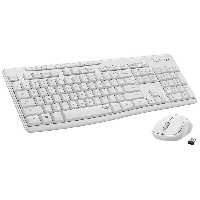 Logitech MK295 Teclado y Ratón Inalámbricos Silent, QWERTY Blanco