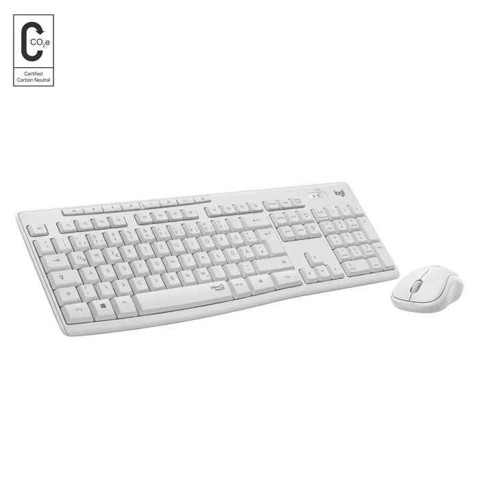 Logitech MK295 Teclado y Ratón Inalámbricos Silent, QWERTY Blanco