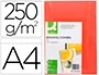 Q-connect Tapa Encuadernacion Carton Simil Piel Roja DIN A4 250 gr Caja 100 Unidades