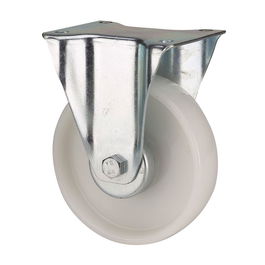 Ruedas Alex Rueda Fija Poliamix Placa Eje Liso Blanca Carga Máx. 150 kg Ø 10 cm