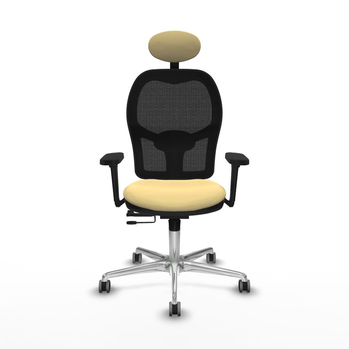 PIQUERAS Y CRESPO Silla de oficina Jorquera con mecanismo Sincro/Traslack Crema y Negro
