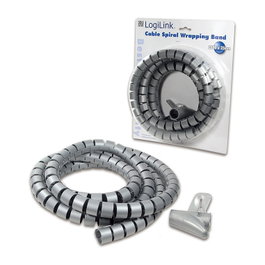 LogiLink KAB0013 Espiral de Organización de Cables Plata 2500 mm
