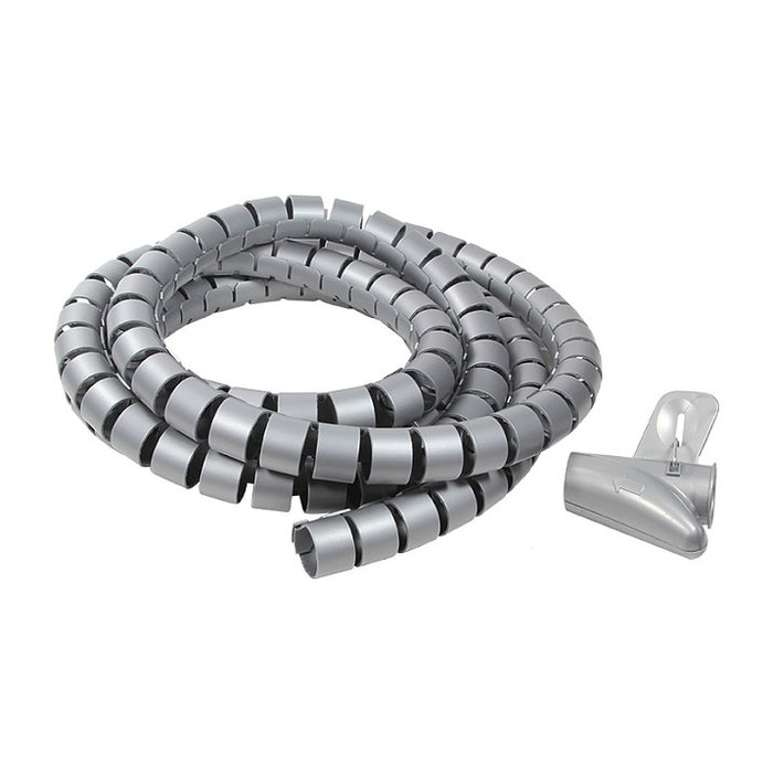 LogiLink KAB0013 Espiral de Organización de Cables Plata 2500 mm