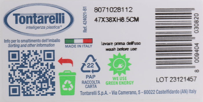 Tontarelli Escurreplatos con Bandeja Scolap. Blanco 47x38 cm (12 Unidades)