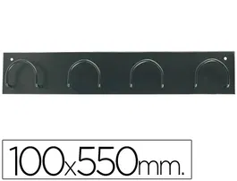 Sie Perchero 611 Pared Metálico 4 Colgadores Negro 55x10x5 cm