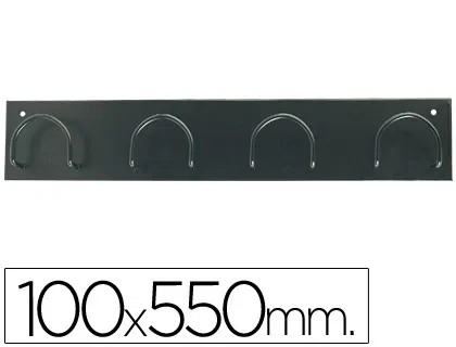 Sie Perchero 611 Pared Metálico 4 Colgadores Negro 55x10x5 cm Sie Perchero 611 Pared Metálico 4 Colgadores Negro 55x10x5 cm
