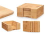 Kinvara Set 6 Posavasos Cuadrados Bambú con Soporte 12x6x12cm - Piezas de 10x10x0.9 cm (Set de 12)