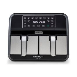 Kenwood HFM20.000MB KHealthy Freidora de Aire Twin Airfryer 8L Doble, 1700W, 8 Programas, Deshidratación, Negro