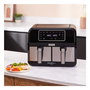 Kenwood HFM20.000MB Airfryer kHealthy Twin 2x4L - Freidora de aire sin aceite, 2 cestos de 4L, color negro y plata