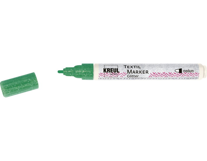 Kreul Rotulador para textil purpurina verde punta bala 2-4mm Kreul Rotulador para textil purpurina verde punta bala 2-4mm