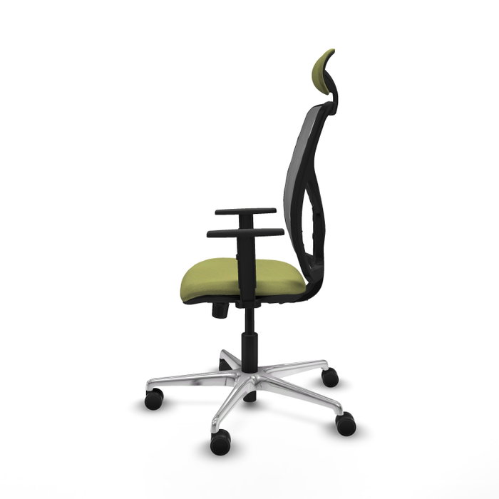 PIQUERAS Y CRESPO Silla de oficina Motilla con mecanismo Sincro, Verde oliva y Gris