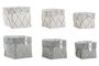 DKD Home Decor Cesta Basicos Gris Blanco 14 x 14 x 14 cm Set de 3