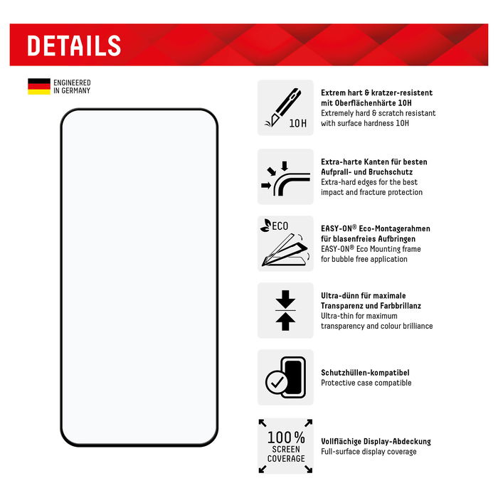 Displex Protector de Pantalla de Cristal Templado Real Glasschutzfolie 01942 para Samsung Galaxy A35 y A55 5G, Marco Completo, 10H, Aplicación en Seco Displex Protector de Pantalla de Cristal Templado Real Glasschutzfolie 01942 para Samsung Galaxy A35 y A55 5G, Marco Completo, 10H, Aplicación en Seco