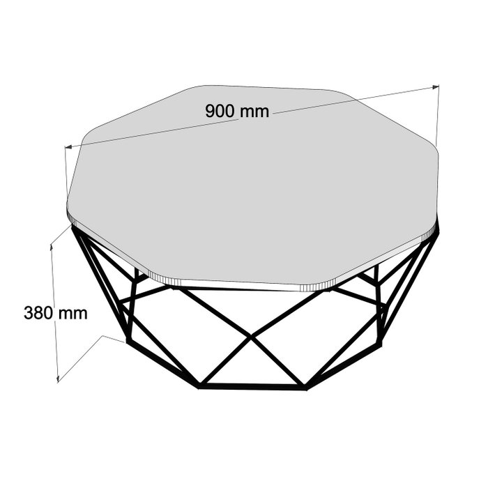 Hanah Home Mesa de Centro Diamond Black Marble Industrial Moderna, Tablero Melamina Negro Mármol, Metal, 90x90x38 cm