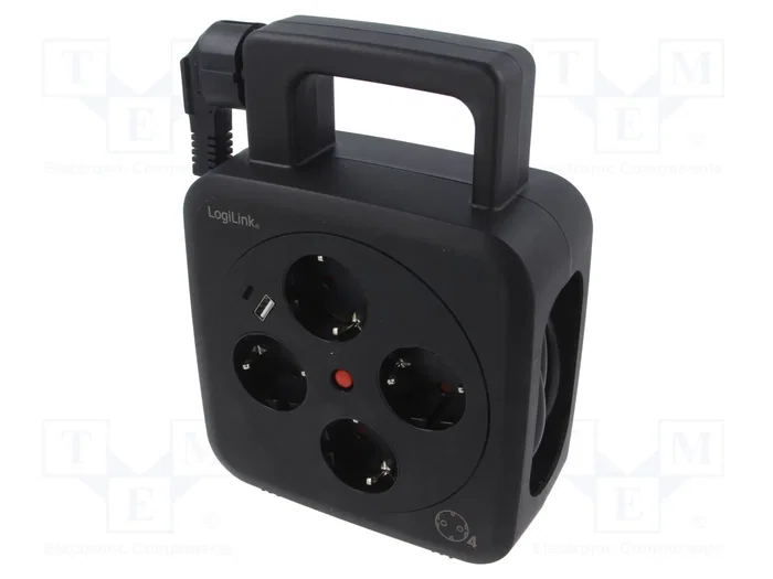 LogiLink Regleta con Carrete de Cable de 5m, 4 Tomas y USB-A/USB-C 20W LogiLink Regleta con Carrete de Cable de 5m, 4 Tomas y USB-A/USB-C 20W