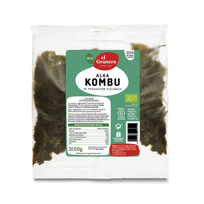 El Granero Integral Alga Kombu Bio 50g (Pack de 6 unidades) El Granero Integral Alga Kombu Bio 50g (Pack de 6 unidades)