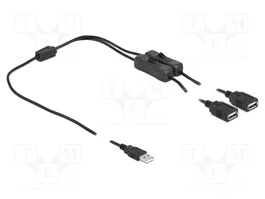 DeLOCK Cable USB Tipo-A macho a 2 x USB Tipo-A hembra con interruptor 1 m