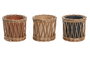 DKD Home Decor Surtido de 3 Velas de Cristal 270 g Tropical