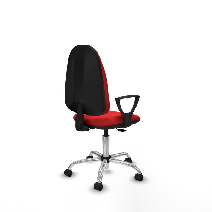 PIQUERAS Y CRESPO Silla de oficina Algarra roja con base cromada