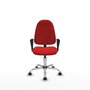 PIQUERAS Y CRESPO Silla de oficina Algarra roja con base cromada