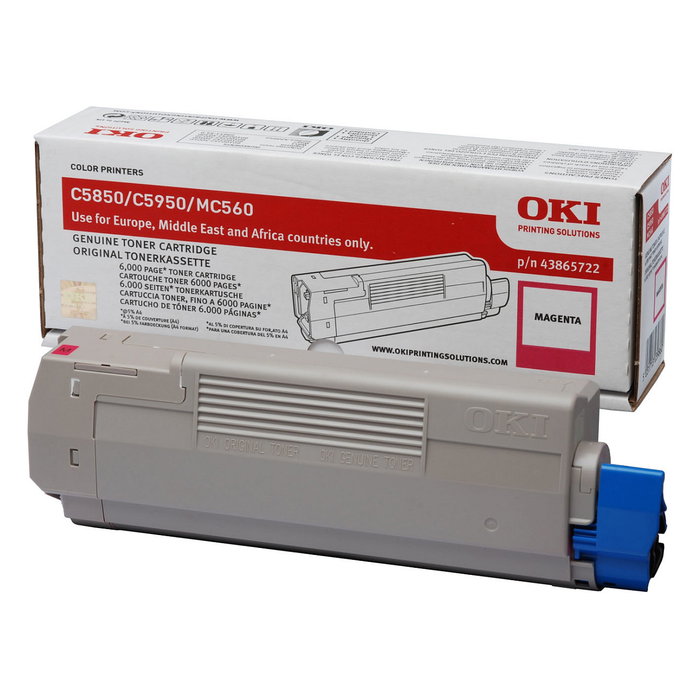 OKI Cartucho de Tóner Original Magenta 43865722 para C-5850/5950/MC560