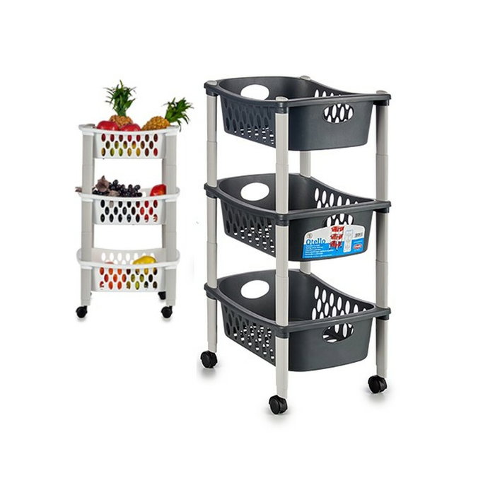 Carrito Verdulero Stefanplast Blanco Antracita Plástico 40 x 29,5 x 68,5 cm (44 Unidades) Carrito Verdulero Stefanplast Blanco Antracita Plástico 40 x 29,5 x 68,5 cm (44 Unidades)