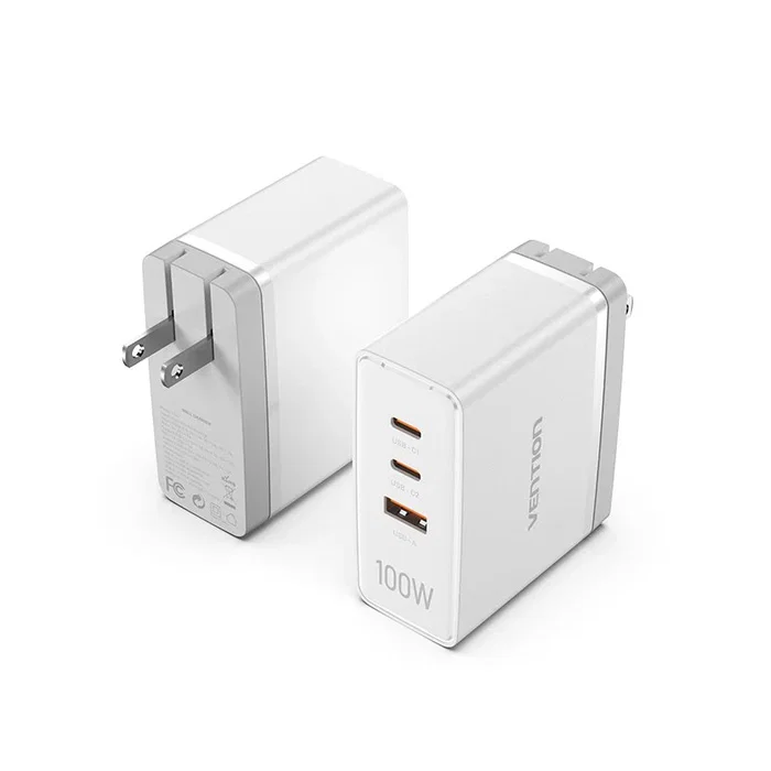 Vention FEGW0-EU Cargador de Pared 100W con 2 Puertos USB Tipo-C y 1 Puerto USB, Quick Charge 3.0 y USB Power Delivery 3.0, Blanco Vention FEGW0-EU Cargador de Pared 100W con 2 Puertos USB Tipo-C y 1 Puerto USB, Quick Charge 3.0 y USB Power Delivery 3.0, Blanco