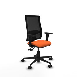 PIQUERAS Y CRESPO Silla de oficina Bormate, mecanismo Asincro, Naranja y Negro