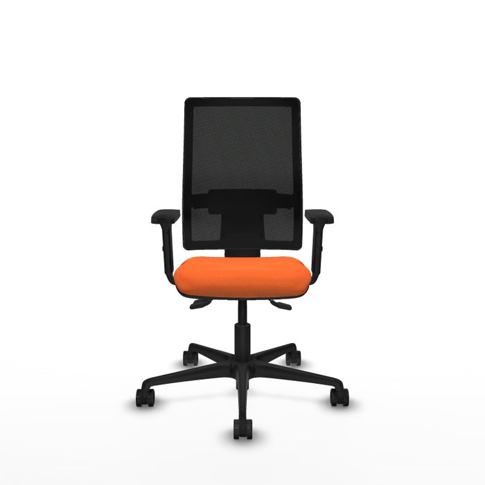 PIQUERAS Y CRESPO Silla de oficina Bormate, mecanismo Asincro, Naranja y Negro