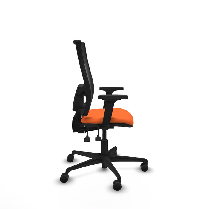 PIQUERAS Y CRESPO Silla de oficina Bormate, mecanismo Asincro, Naranja y Negro