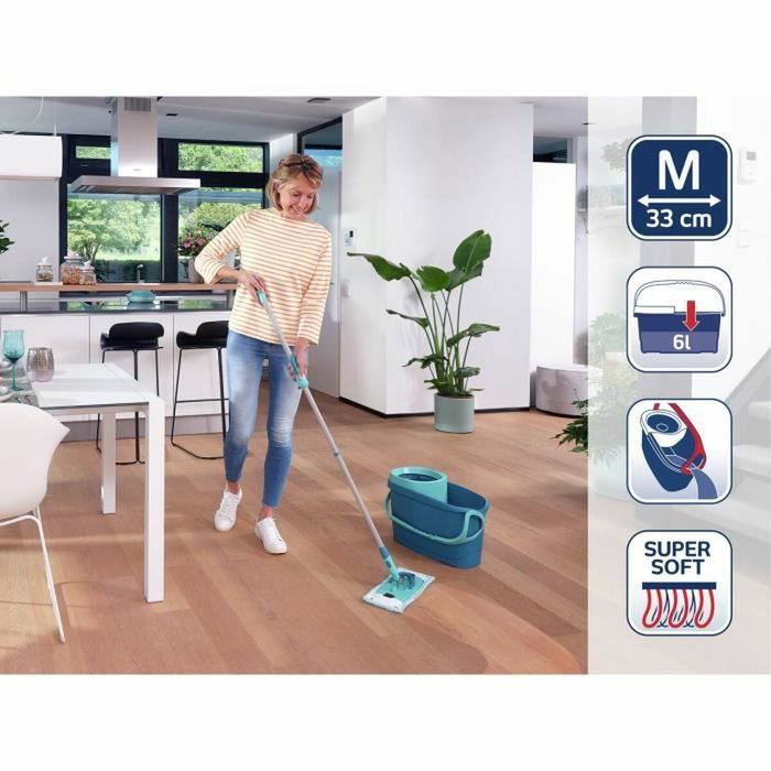 Leifheit Clean Twist M Ergo Set de limpieza para suelos con fregona de 33 cm y cubo de 6 litros Leifheit Clean Twist M Ergo Set de limpieza para suelos con fregona de 33 cm y cubo de 6 litros
