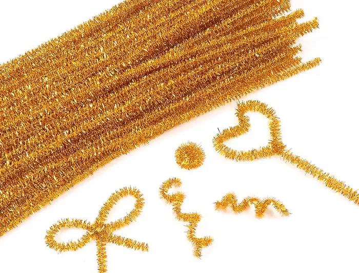 Liderpapel Limpiapipas Chenilla 30 cm Color Oro, Bolsa 100 Unidades para Manualidades y Decoración