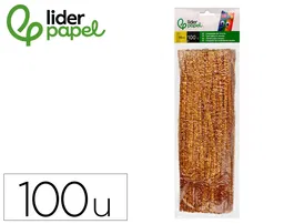 Liderpapel Limpiapipas Chenilla 30 cm Color Oro, Bolsa 100 Unidades para Manualidades y Decoración