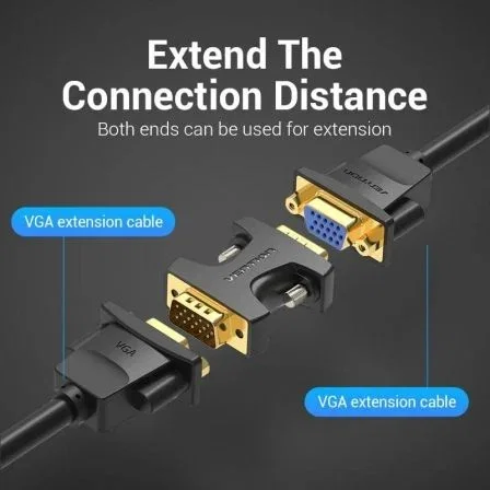 Vention DDEB0 Adaptador VGA Macho a VGA Macho Plug and Play Conversión HD 1080P Chapado en Oro