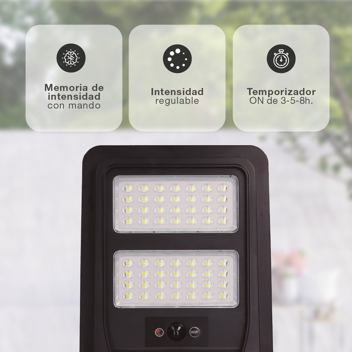 Farola solar LED Buat con sensor de movimiento y crepuscular 7W 4000K IP65 Farola solar LED Buat con sensor de movimiento y crepuscular 7W 4000K IP65