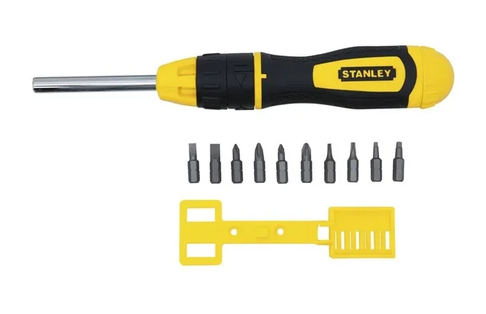 STANLEY Mango destornillador de carraca con 10 puntas