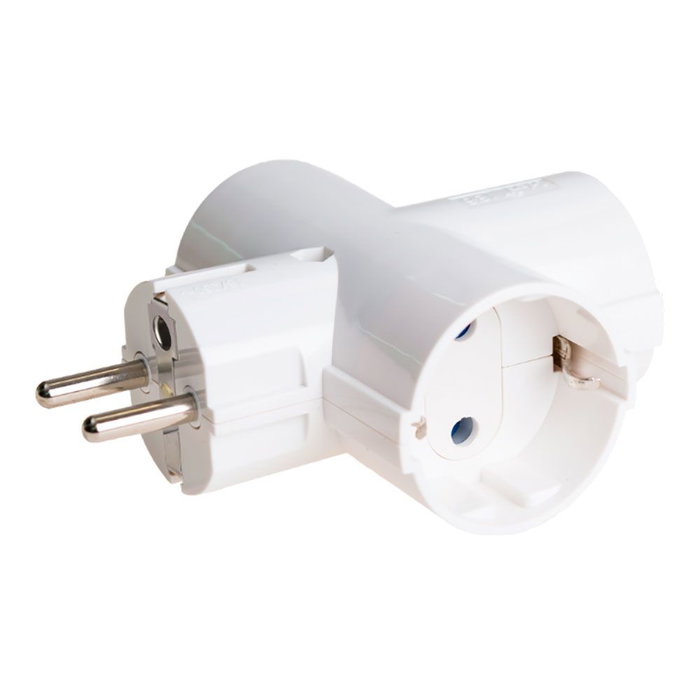Solera Adaptador Triple Schuko 2p+t 16 A 250 V~ Blanco Solera Adaptador Triple Schuko 2p+t 16 A 250 V~ Blanco