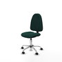 Silla de oficina Algarra con mecanismo Contacto permanente básico tapizada con Similpiel color Verde botella. Equipada con Base cromada, Sin brazos y Ruedas autofrenantes