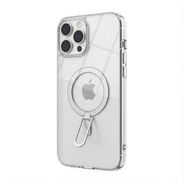 GUAN GA-MAGCS-IP24-SLS61WHT Funda de Vidrio Templado 10H con Soporte para Apple iPhone 16, Transparente/Plateado