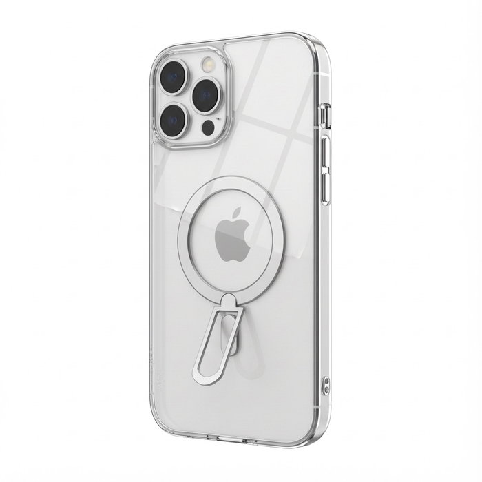 GUAN GA-MAGCS-IP24-SLS61WHT Funda de Vidrio Templado 10H con Soporte para Apple iPhone 16, Transparente/Plateado GUAN GA-MAGCS-IP24-SLS61WHT Funda de Vidrio Templado 10H con Soporte para Apple iPhone 16, Transparente/Plateado