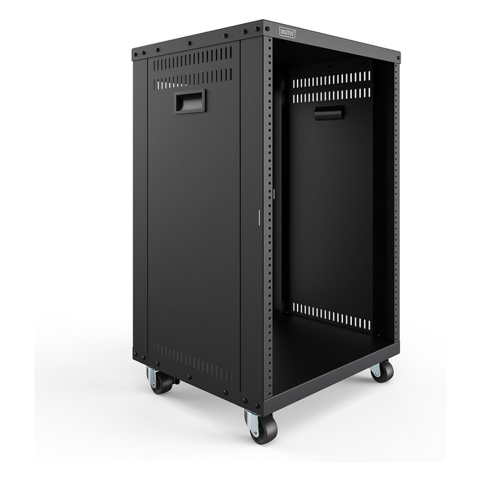 Digitus Bastidor para Equipos Rack de 19 Pulgadas Universal con Ruedas, 16HE, 16U, 136 kg Carga Máx, Negro