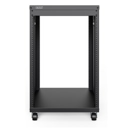 Digitus Bastidor para Equipos Rack de 19 Pulgadas Universal con Ruedas, 16HE, 16U, 136 kg Carga Máx, Negro