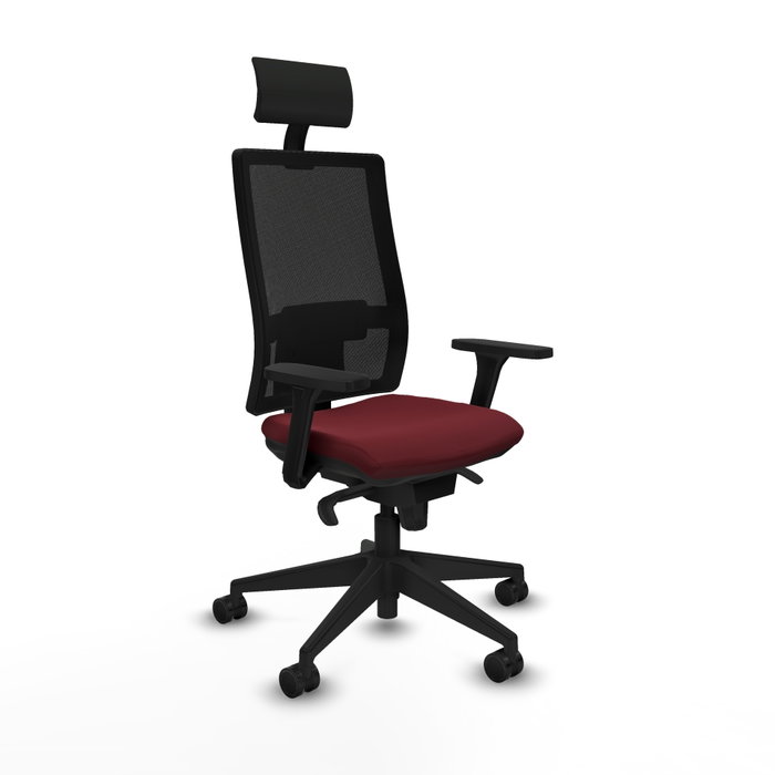 PIQUERAS Y CRESPO Silla de oficina Horna con mecanismo Sincro, Granate y Negro PIQUERAS Y CRESPO Silla de oficina Horna con mecanismo Sincro, Granate y Negro