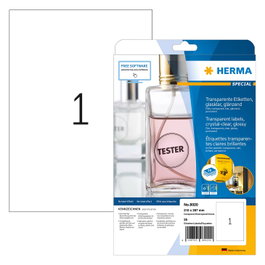 HERMA 8020 Etiquetas autoadhesivas transparentes A4 brillante