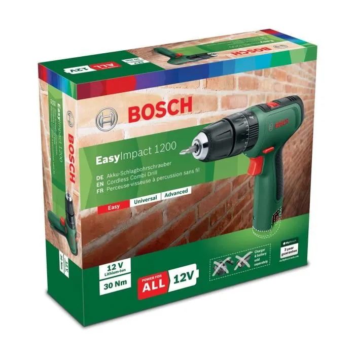 Bosch Taladro Percutor Inalambrico EasyImpact 1200: Compacto y Ligero para Mayor Manejo