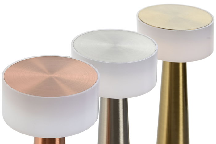 DKD Home Decor Lámpara de sobremesa LED de metal con control táctil (Pack de 3)