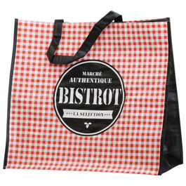 Totally Addict Bolsa Compra Surti 45x40x20 cm Modelos Surtidos Cuadros Rojo-Blanco Pizarra Negra Menú Neutro Bistrot